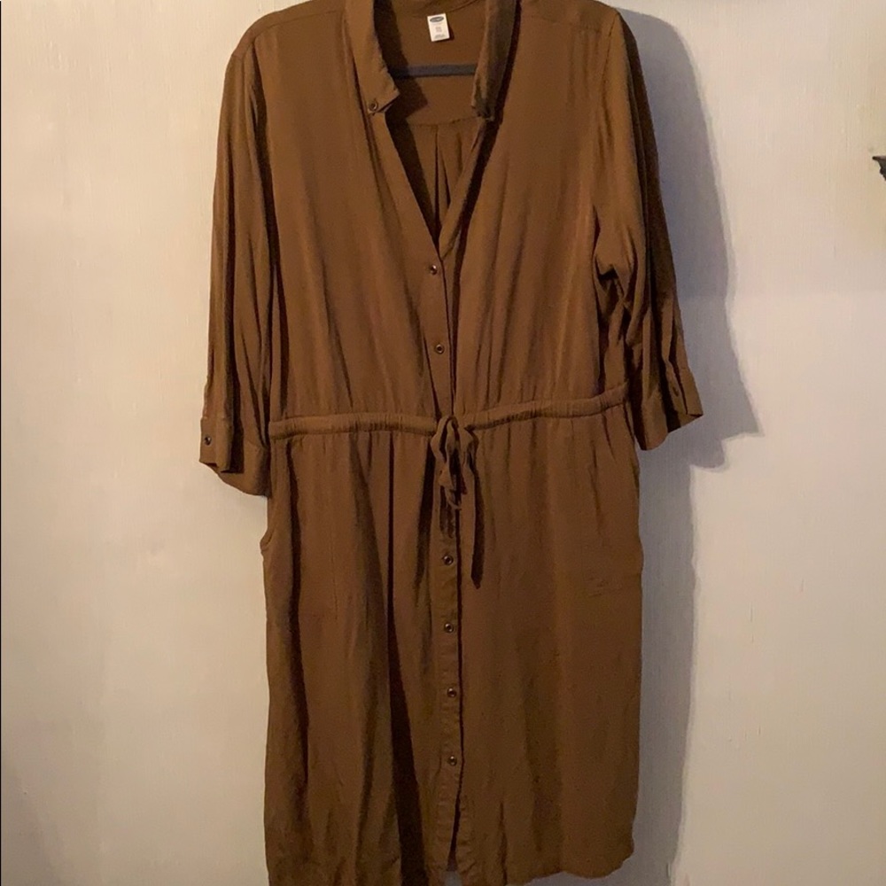 Olive Old Navy shirt dress